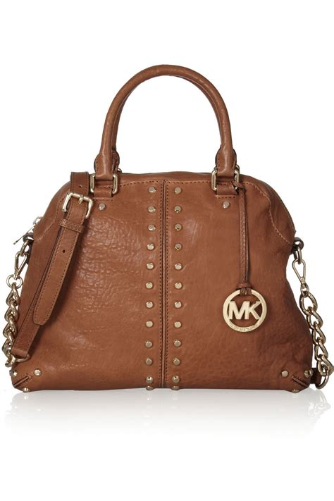 michael kors brown|Michael Kors brown leather handbag.